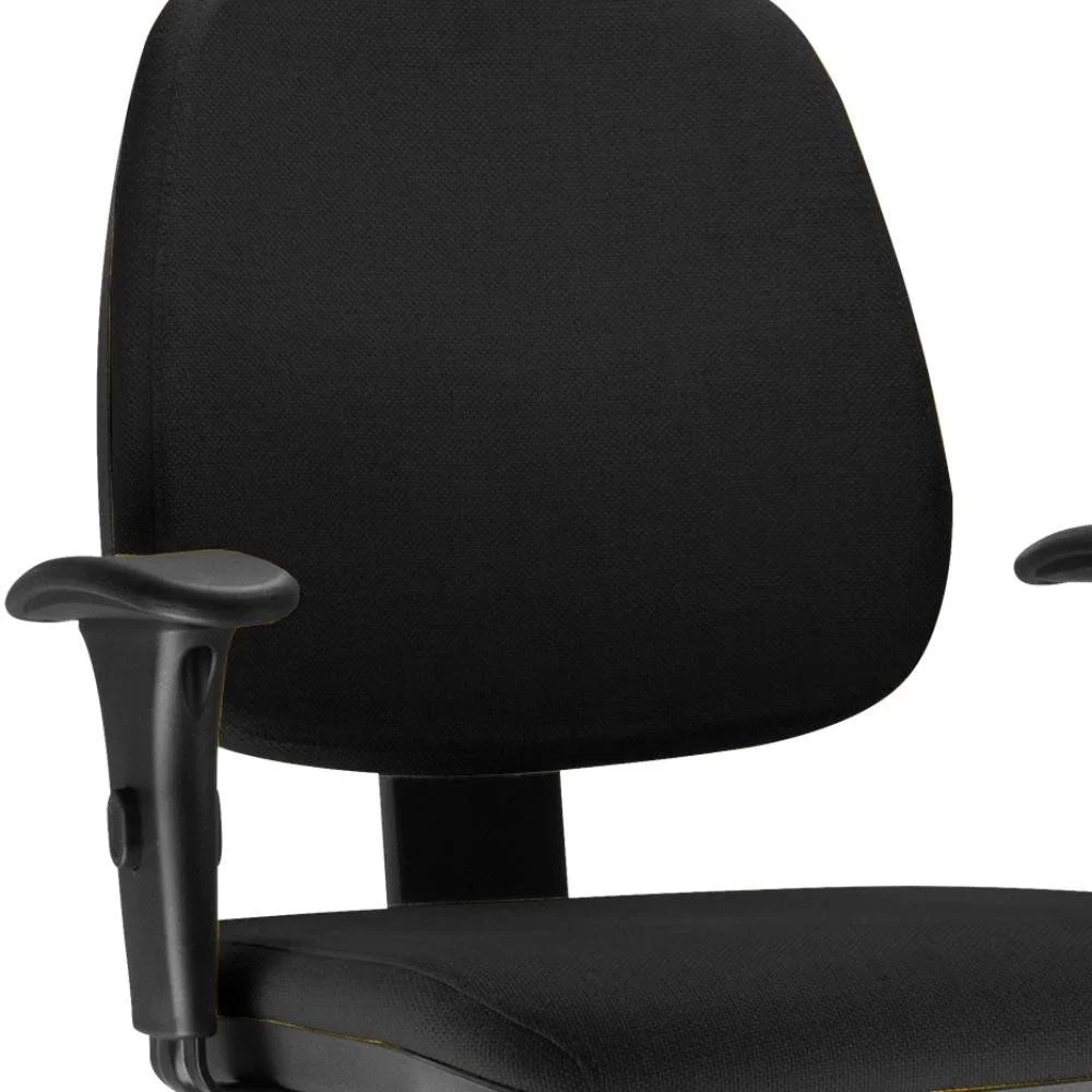 Imagem 2 de 5 do produto Kit - 02 Cadeiras Giratória Job L02, Executiva Ergonômica, Crepe Preto - Lyam Decor