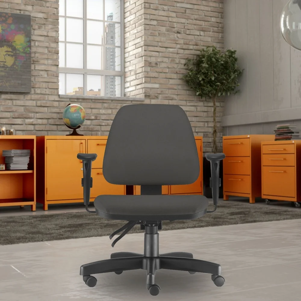 Imagem 1 de 4 do produto Cadeira De Escritório Giratória Executiva Ergonômica Sky L02 Crepe Cinza - Lyam Decor