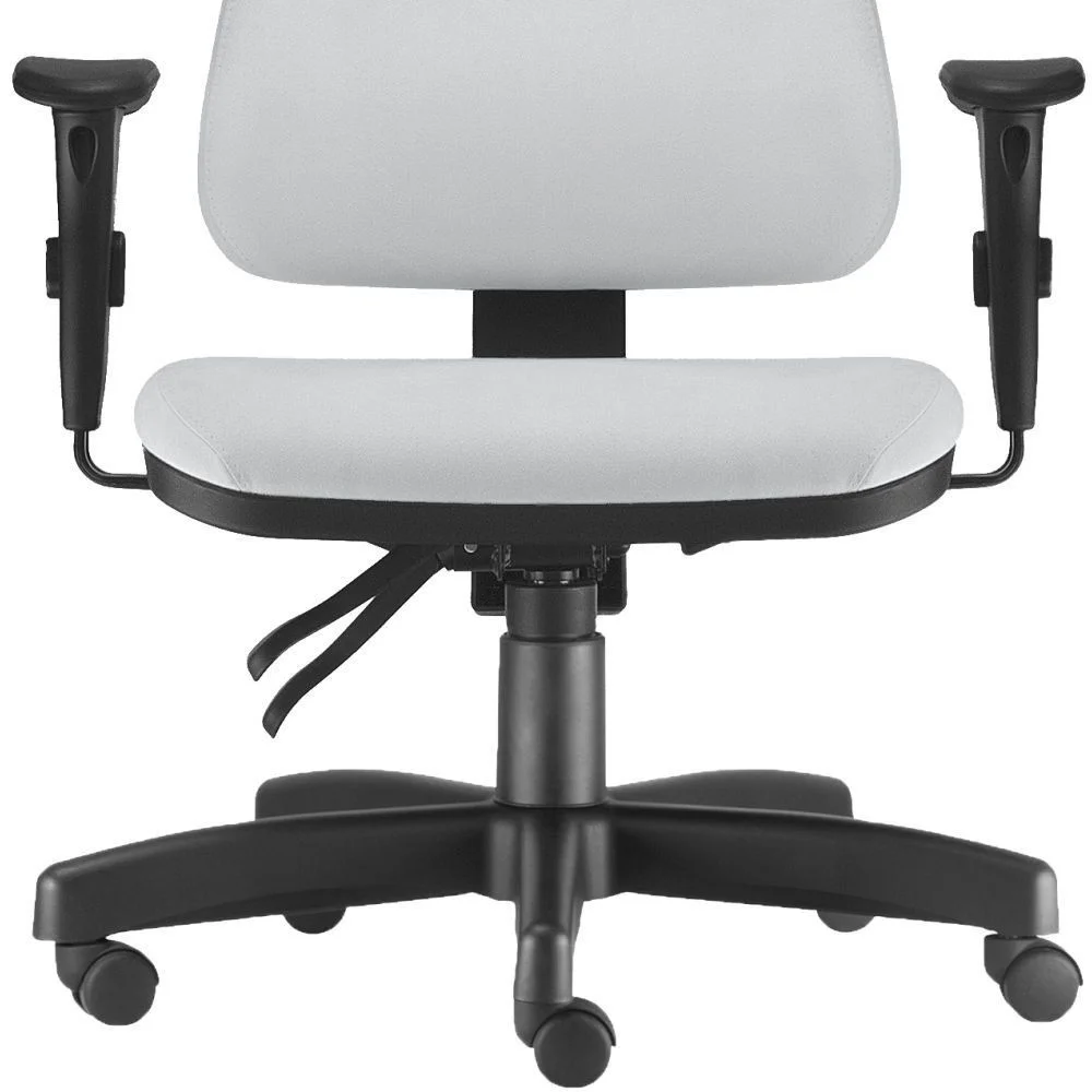 Imagem 3 de 5 do produto Kit 02 Cadeiras De Escritório Lyam Decor Sky L02, Giratória Executiva, Ergonômica, Couro Sintético Branco