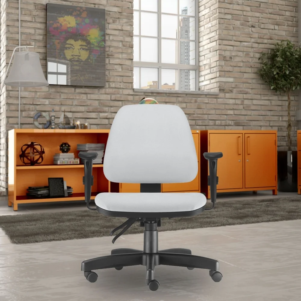 Imagem 5 de 5 do produto Kit 02 Cadeiras De Escritório Lyam Decor Sky L02, Giratória Executiva, Ergonômica, Couro Sintético Branco