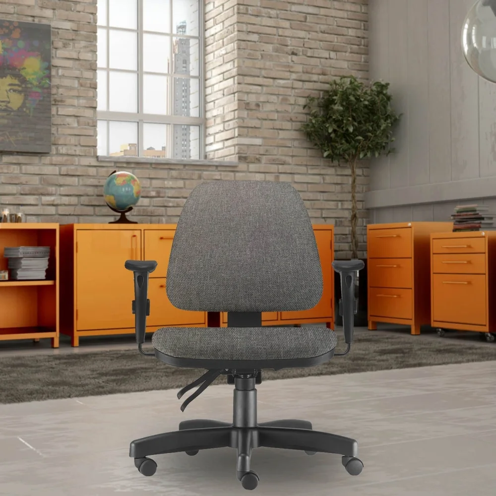 Imagem 2 de 5 do produto Kit 02 Cadeiras De Escritório Giratória, Executiva Ergonômica Sky L02, Linho Cinza Escuro - Lyam Decor