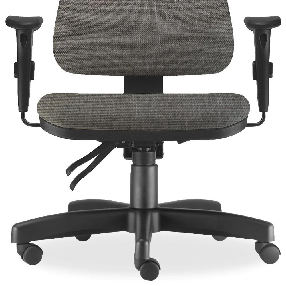 Imagem 4 de 5 do produto Kit 02 Cadeiras De Escritório Giratória, Executiva Ergonômica Sky L02, Linho Cinza Escuro - Lyam Decor