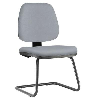Cadeira Para Escritório Job L02 Fixa, Couro Sintético Cinza - Lyam Decor
