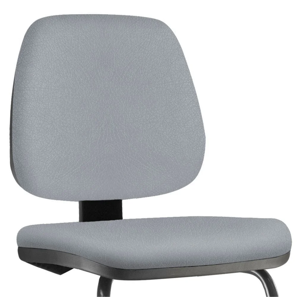 Imagem 4 de 5 do produto Cadeira Para Escritório Job L02 Fixa, Couro Sintético Cinza - Lyam Decor