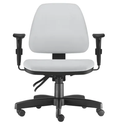Cadeira De Escritório Giratória Executiva Ergonômica, Sky L02, Couro Sintético Branco - Lyam Decor