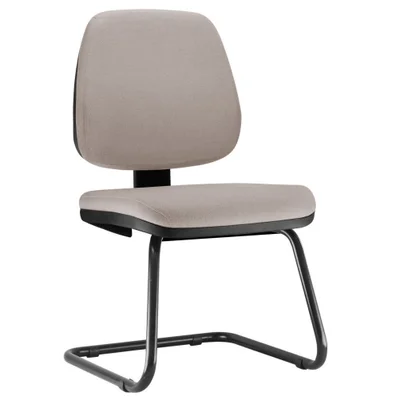 Cadeira Para Escritório, Job L02 Fixa, Linho Bege - Lyam Decor