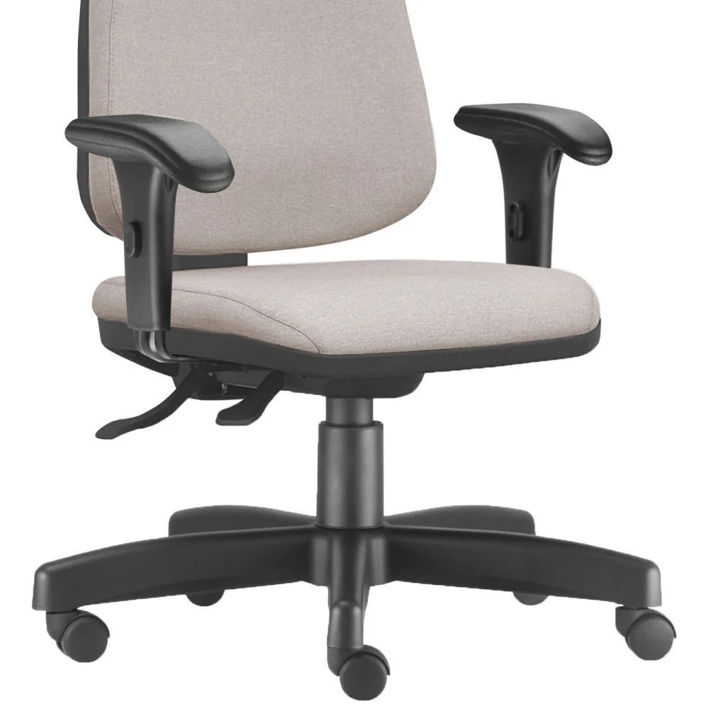 Imagem 2 de 4 do produto Kit 02 Cadeiras Giratórias, Job, L02 Diretor, Executiva, Linho Bege - Lyam Decor.