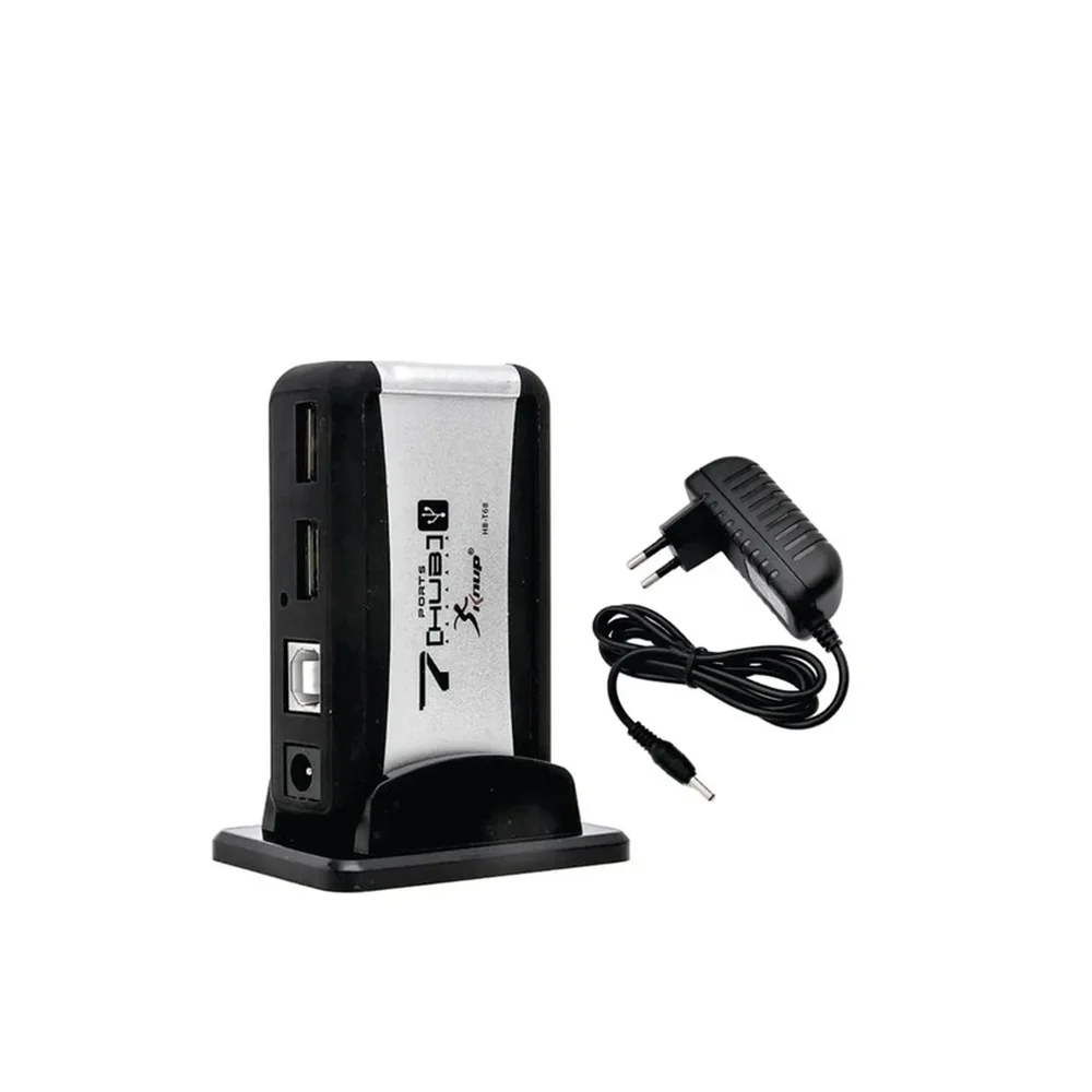 Imagem 2 de 3 do produto Super Hub Usb 2.0 ,Com 7 Portas, E Fonte De Alimentação