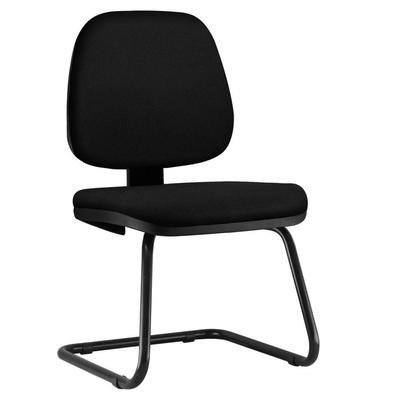 Cadeira Para Escritório Job L02 Fixa, Crepe Preto - Lyam Decor