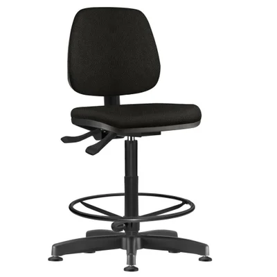Cadeira Lyam Decor Caixa Alta Giratória Job L02, Couro Sintético, Preto