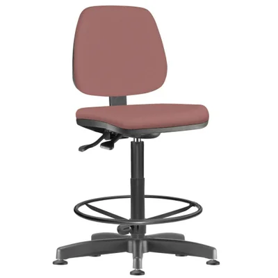 Cadeira Caixa Alta Giratória Job L02, Suede Rosê - Lyam Decor