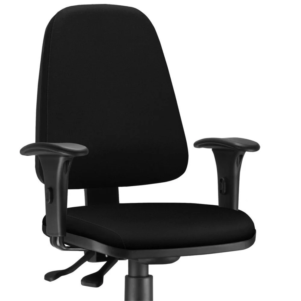 Kit 02 Cadeiras Giratória Sky L02, Diretor Executiva, Couro Sintético Preto - Lyam Decor