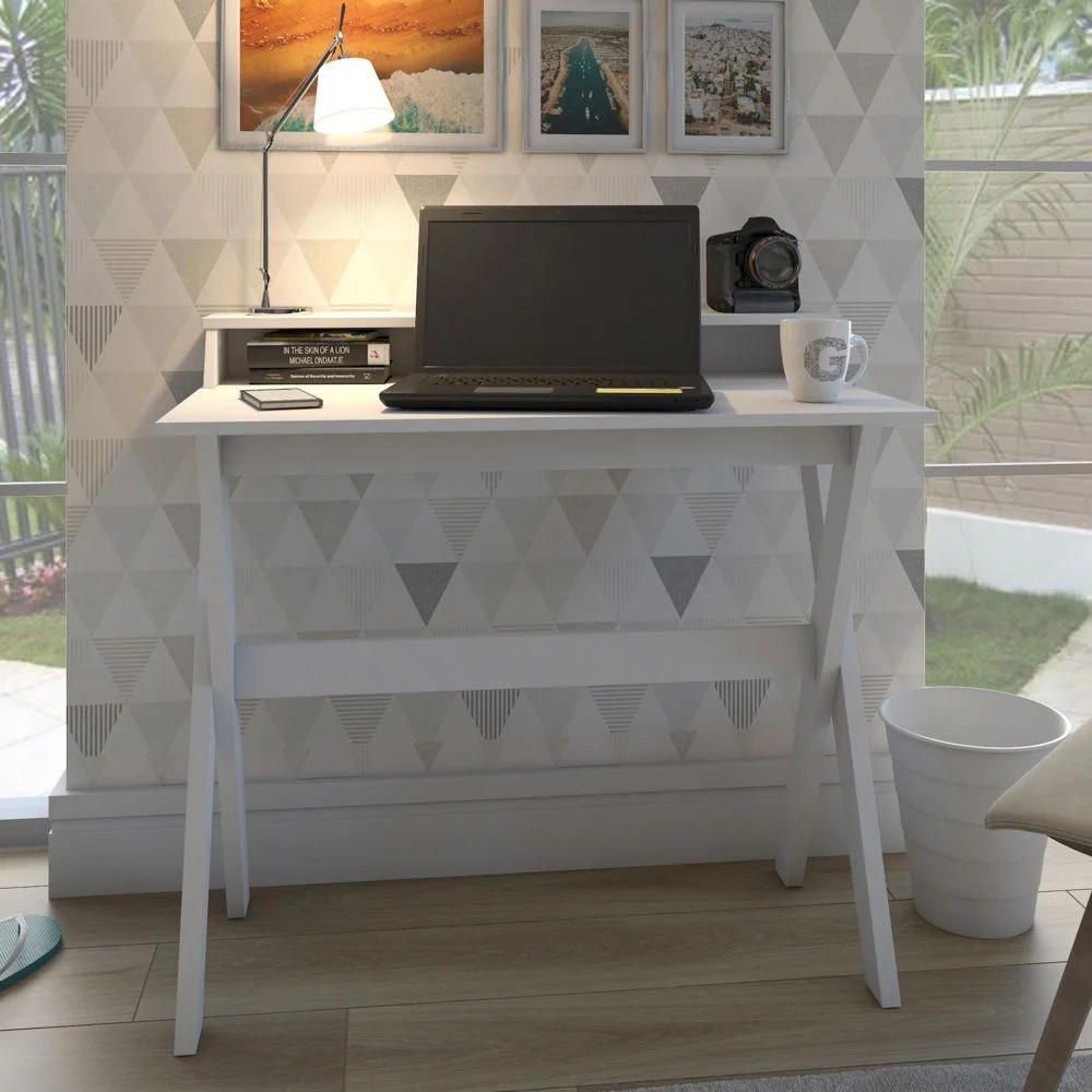 Imagem 1 de 5 do produto Mesa Para Escritório Escrivaninha Home Office Itália A02 Branco - Lyam Decor