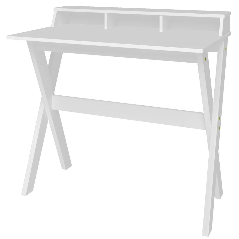 Imagem 2 de 5 do produto Mesa Para Escritório Escrivaninha Home Office Itália A02 Branco - Lyam Decor