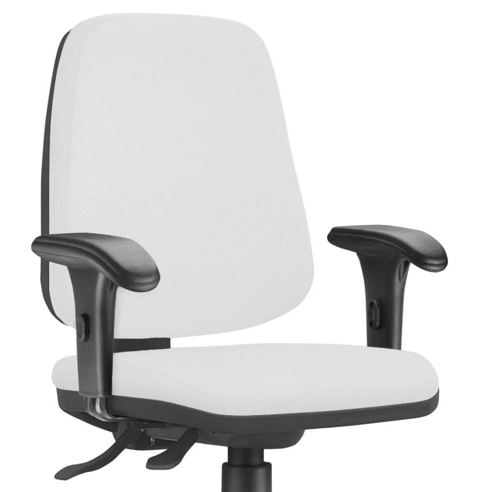 Imagem 3 de 4 do produto Kit 02 Cadeiras Giratórias Job L02, Diretor Executiva, Couro, Sintético, Branco - Lyam Decor