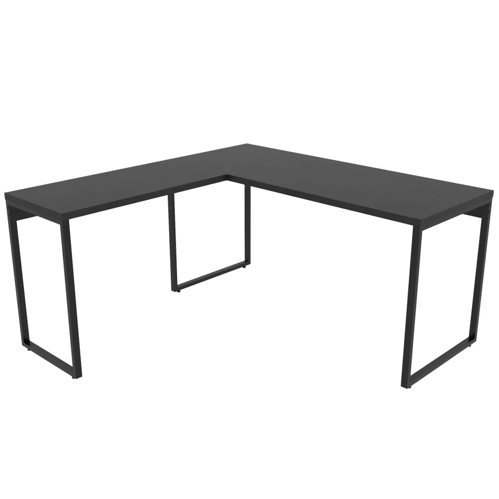 Imagem 5 de 5 do produto Mesa Para Escritório Home Office Estilo Industrial Em L Form C01 150x150cm Preto Onix - Lyam Decor