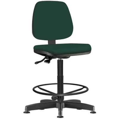Cadeira Caixa Alta Giratória Job L02, Crepe Verde Musgo - Lyam Decor