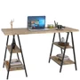 Kit Mesa Cavalete 135 Cm Com Estante 5 Prateleiras Estilo Industrial Form C01 Carvalho - Lyam Decor