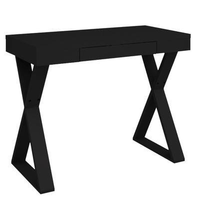 Mesa Para Escritório Escrivaninha Cavalete 01 Gaveta Veneza A02 Web Preto - Lyam Decor