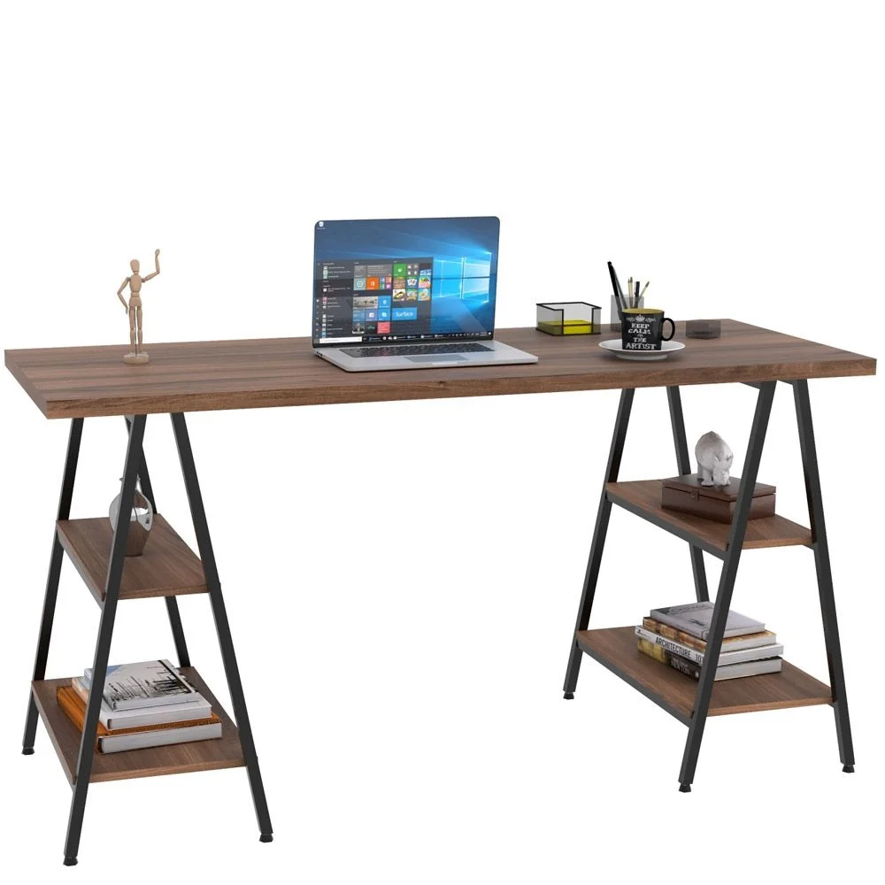 Imagem 4 de 5 do produto Mesa Para Escritório Estilo Industrial Cavalete Form C01 150cm Nogal - Lyam Decor