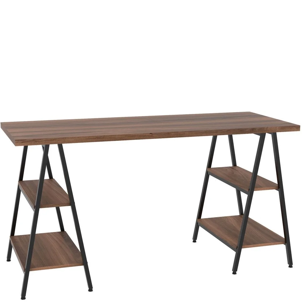 Imagem 5 de 5 do produto Mesa Para Escritório Estilo Industrial Cavalete Form C01 150cm Nogal - Lyam Decor