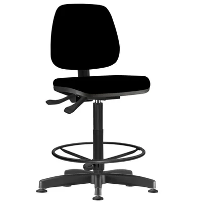 Cadeira Caixa Alta Giratória Job L02 Crepe Preto - Lyam Decor