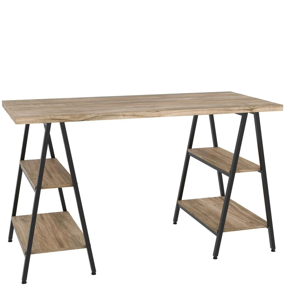 Imagem 5 de 5 do produto Mesa Para Escritório Estilo Industrial Cavalete Form C01 135cm Carvalho - Lyam Decor