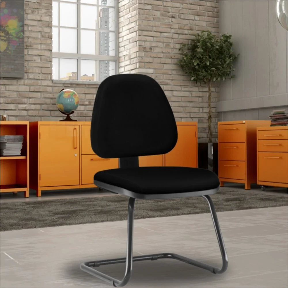 Imagem 1 de 5 do produto Cadeira Para Escritório Sky L02 Fixa Crepe Preto - Lyam Decor