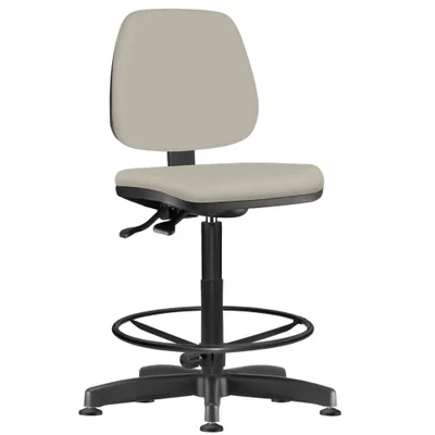 Cadeira Caixa Alta Giratória Job L02 Suede Bege - Lyam Decor