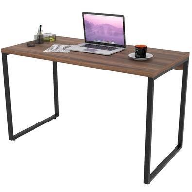 Mesa Para Escritório Home Office Estilo Industrial Form C01 120 Cm Nogal - Lyam Decor