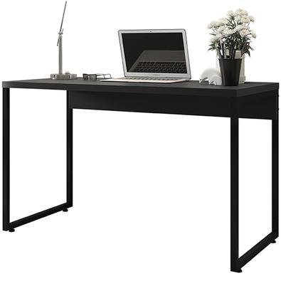 Mesa Para Escritório E Home Office Industrial Soft F01 Preto Fosco - Lyam Decor