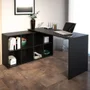 Mesa Para Escritório Extensível Escrivaninha Home Office Nero A02 Preto - Lyam Decor