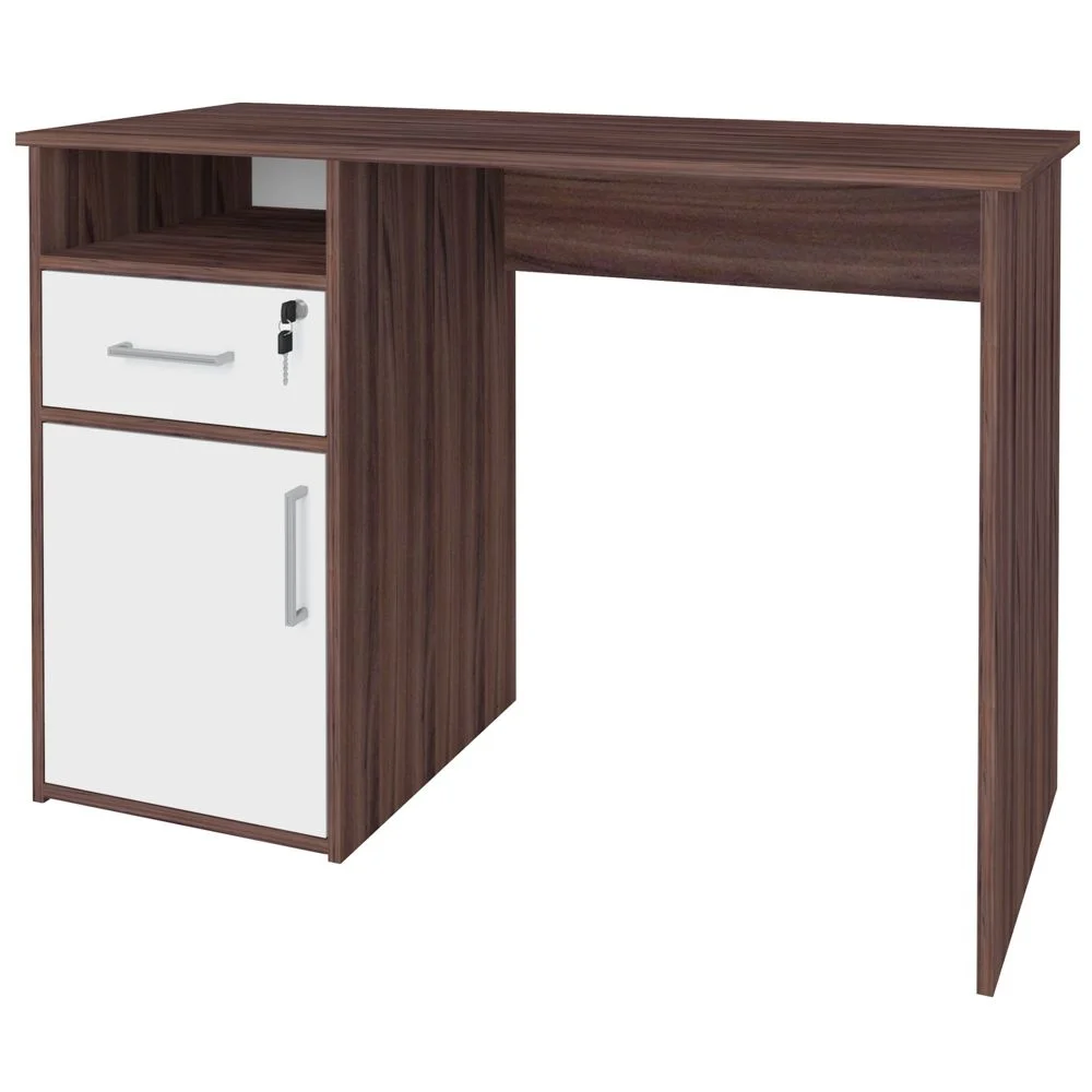 Imagem 2 de 5 do produto Mesa Para Escritório Escrivaninha Home Office Hall A02 Ipê Branco - Lyam Decor