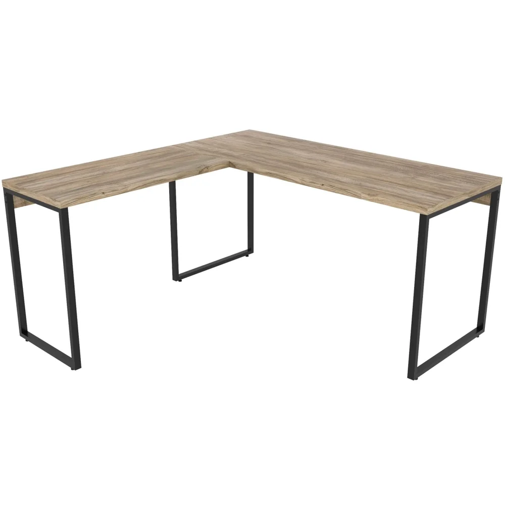 Imagem 5 de 5 do produto Mesa Para Escritório Home Office Estilo Industrial Em L Form C01 150x150cm Carvalho - Lyam Decor