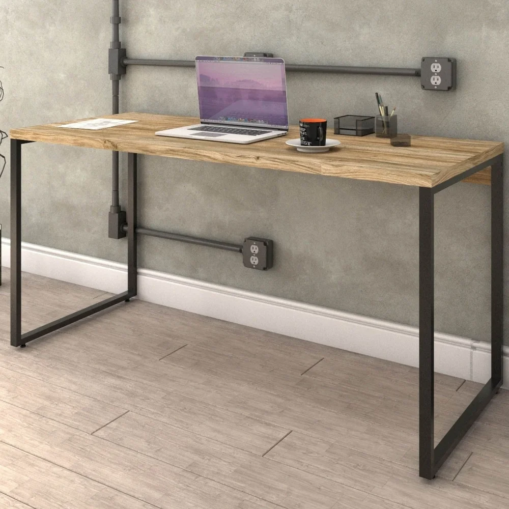 Imagem 1 de 5 do produto Mesa Para Escritório Home Office Estilo Industrial Form C01 150 Cm Carvalho - Lyam Decor