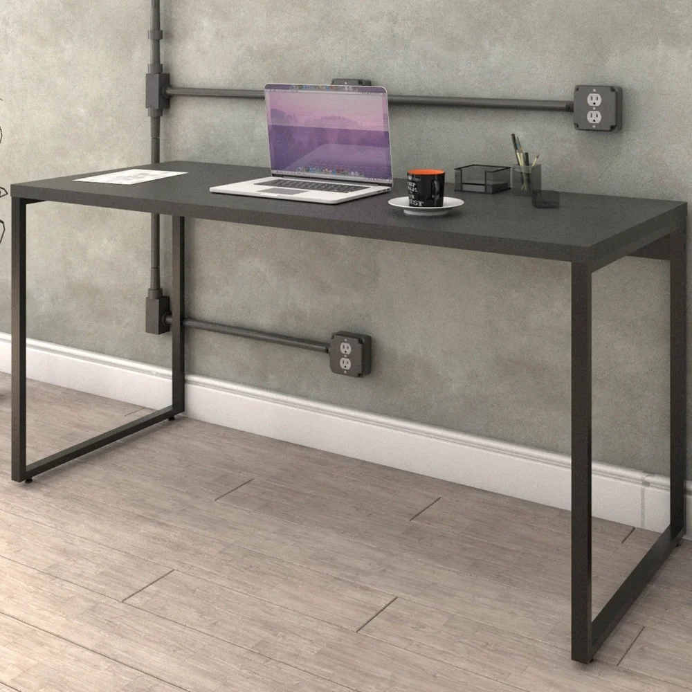 Imagem 1 de 5 do produto Mesa Para Escritório Lyam Decor Home Office Estilo Industrial Form C01 150 Cm Preto Onix