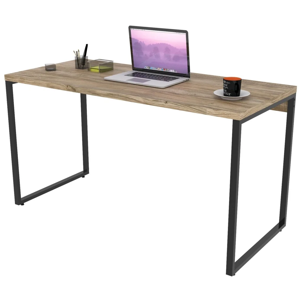 Imagem 3 de 5 do produto Kit Mesa Para Escritório Com Estante Office Estilo Industrial Form C01 135 Cm Carvalho - Lyam Decor