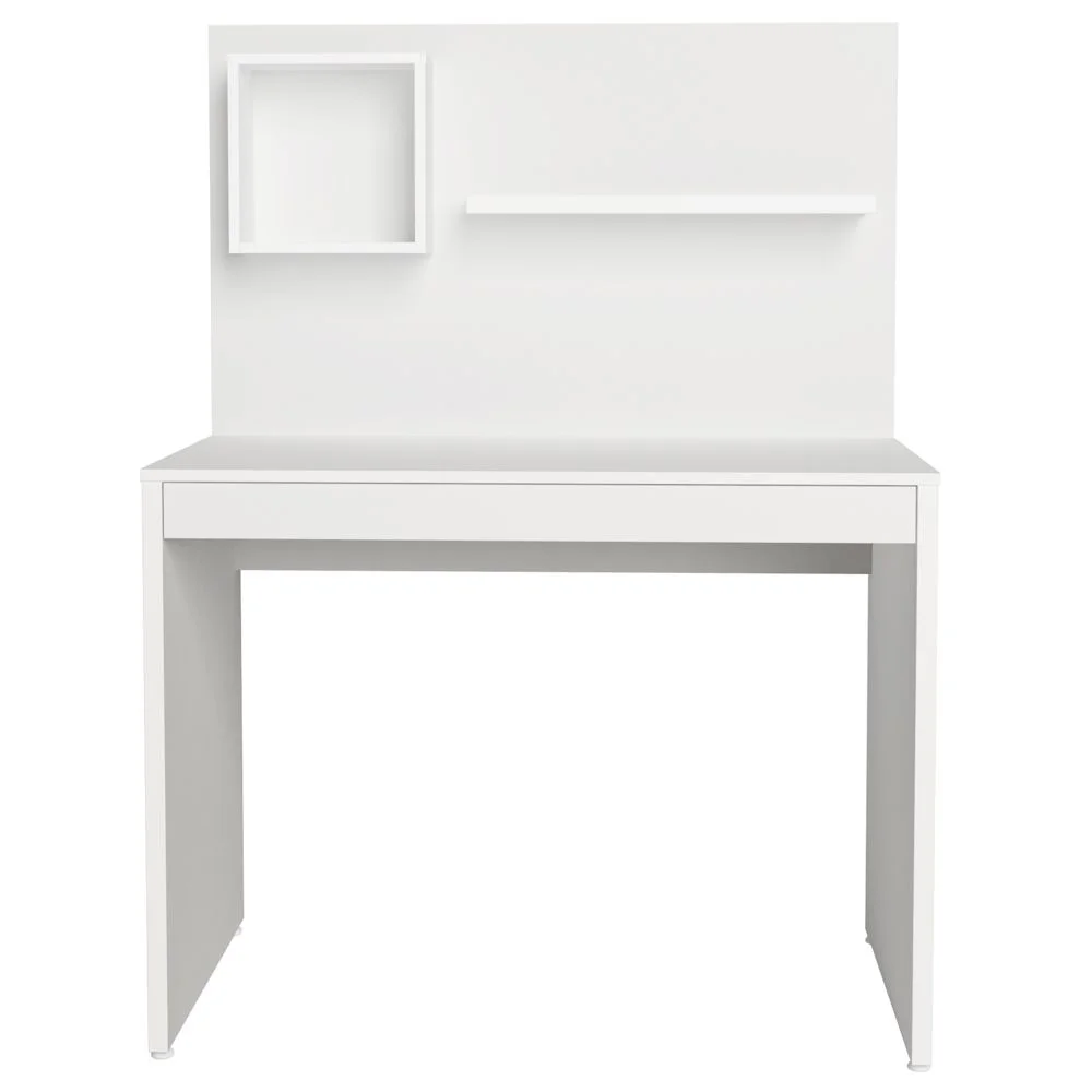 Imagem 3 de 5 do produto Mesa Para Escritório Escrivaninha Com Painel Home Office First A02 Branco - Lyam Decor