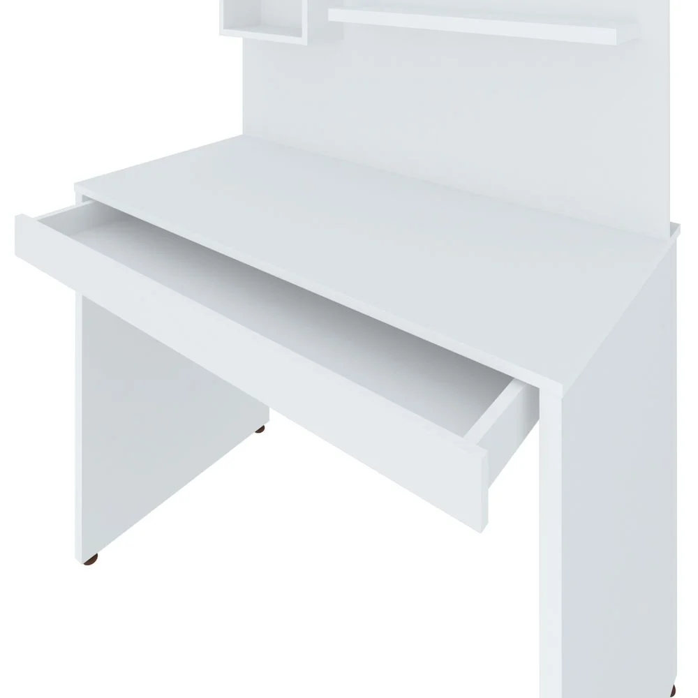 Imagem 4 de 5 do produto Mesa Para Escritório Escrivaninha Com Painel Home Office First A02 Branco - Lyam Decor