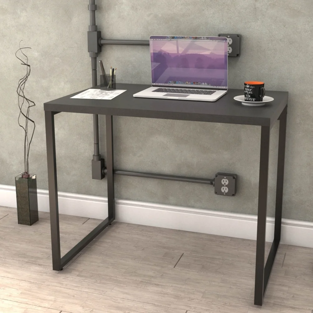 Imagem 1 de 5 do produto Mesa Para Escritório Home Office Estilo Industrial Form C01 90 Cm Preto Onix - Lyam Decor