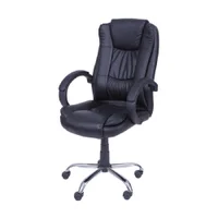Cadeira Giratória Charles Eames Couro Ecológico Ajuste Altura Preto Or Design