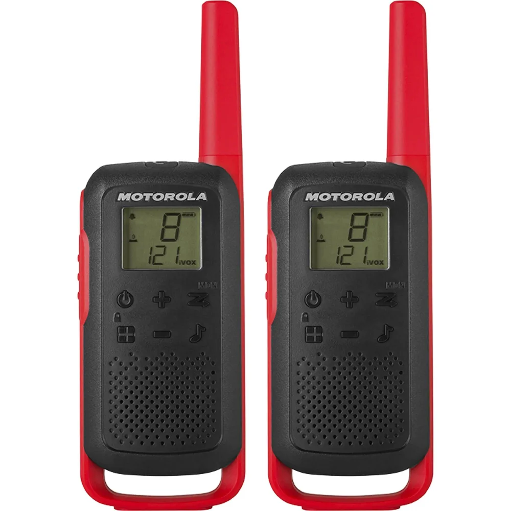 Rádio Comunicador Motorola Talkabout 32KM, 22 Canais, Vermelho e Preto - T210BR