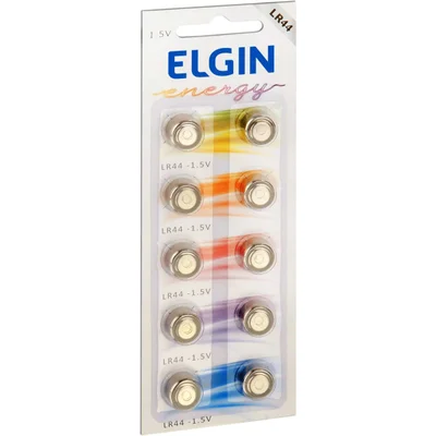 Bateria Pilha Elgin Botão Cartela C/10 Un - Lr44 -elgin