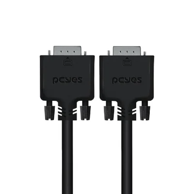 Cabo De Video PCYES Pvm15-2 VGA 15 Pinos Macho Para VGA 15 Pinos Macho 28awg Puro Cobre 2 Metros