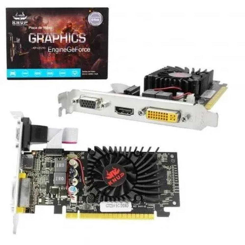 Placa de Vídeo Knup NVIDIA GeForce GT-210, 1GB DDR3, HDMI, 64 Bits