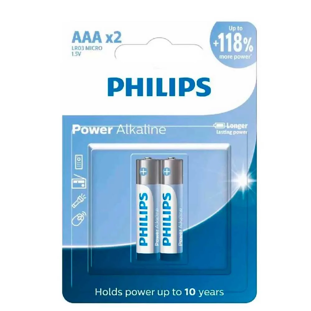 Imagem 1 de 5 do produto Pilhas Alcalinas Aaa Blister Com 2 Unidades Lr03p2b/59
