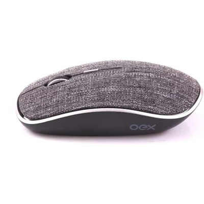 Mouse Oex Twill Sem Fio Bluetooth Em Tecido Ms600 Cinza - Oex