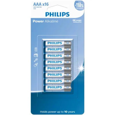 Pilha Alcalina AAA Philips 16 Unidades KaBuM