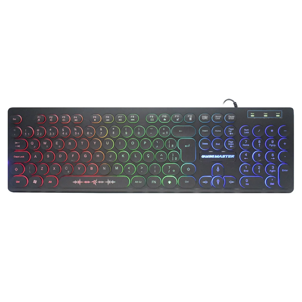 Imagem 3 de 4 do produto Teclado Gamer K-mex Steampunk, LED Rainbow, Anti-Ghosting, ABNT2 - Km7628u0001cb1x