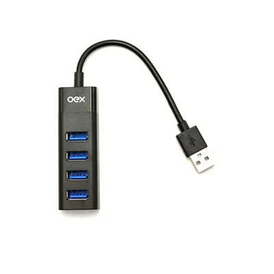 Hub Usb 2.0 Com 4 Portas Oex Hb102 Preto 480 Mbps 5v/1a